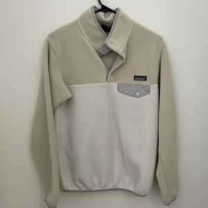 Patagonia Synchilla Lightweight Snap-T Fleece Pullover Bleached Stone S white